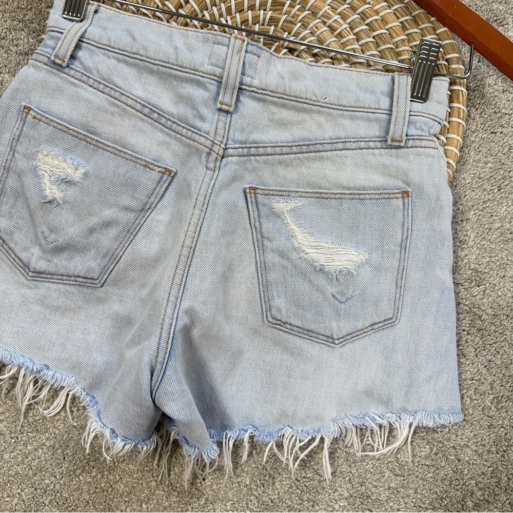 Hudson Women’s Sade Cut Off Denim Shorts High Rise Frayed Hem in Trea Size 24 - Picture 7 of 16